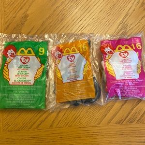McDonald’s Ty beanie babies set of three sealed in bag excellent condition